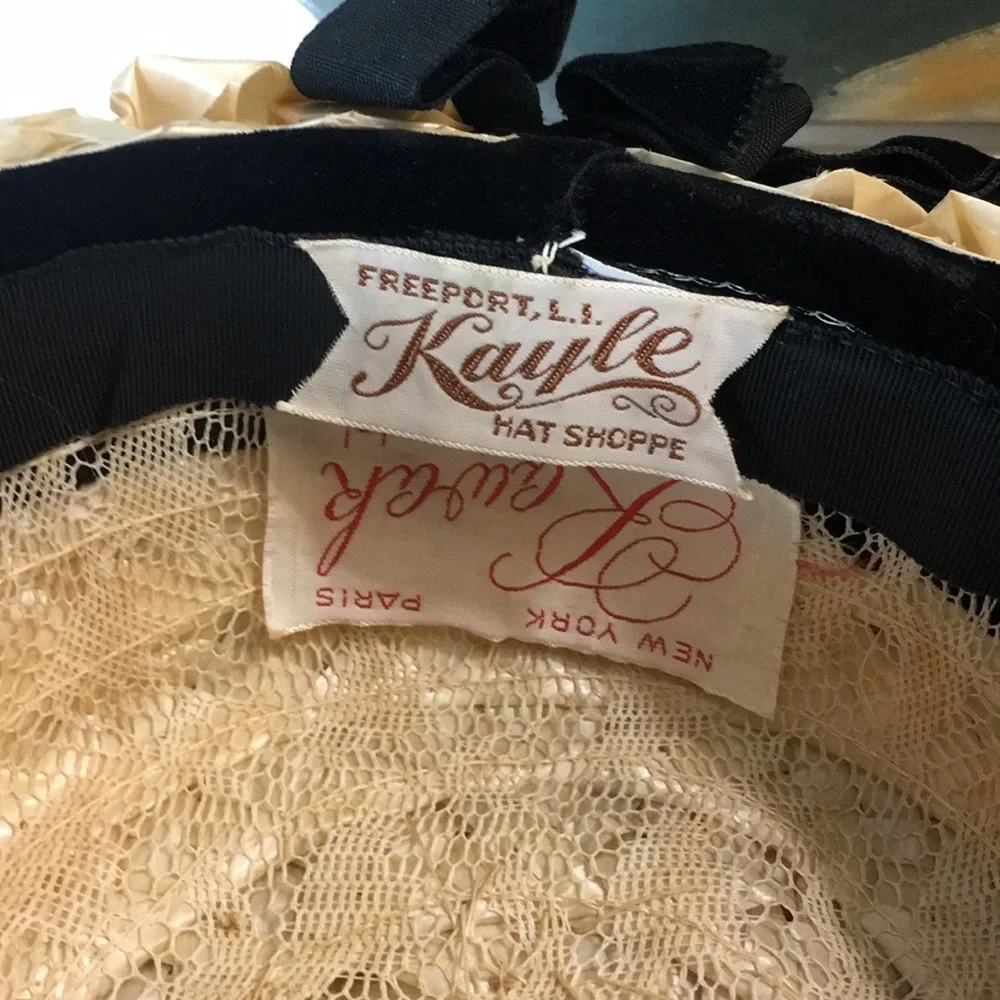 Vintage Rawak Cream Woven Straw Boater Hat - Picture 8 of 8